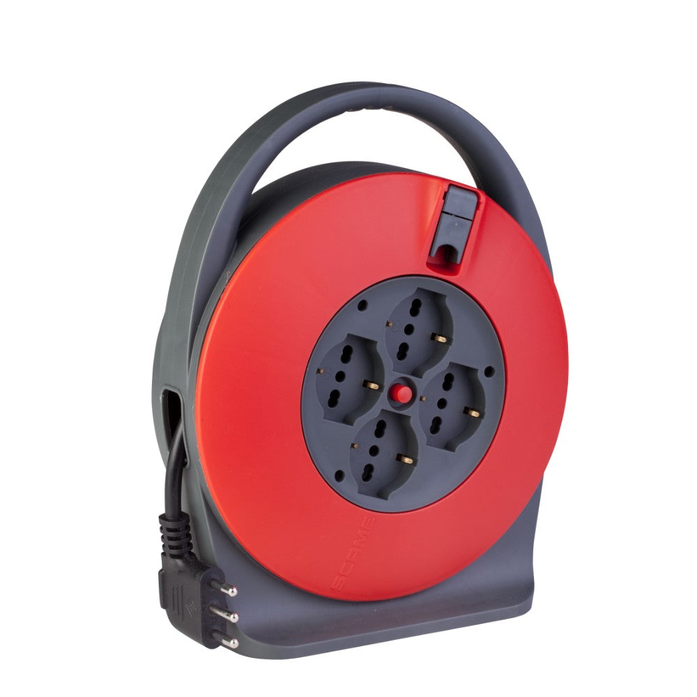 Avvolgicavo 10 Metri con 4 Prese Pluristandard e Disgiuntore Termico – PolyPool Avvolgicavo 10 Metri con 4 Prese Pluristandard e Disgiuntore Termico – PolyPool